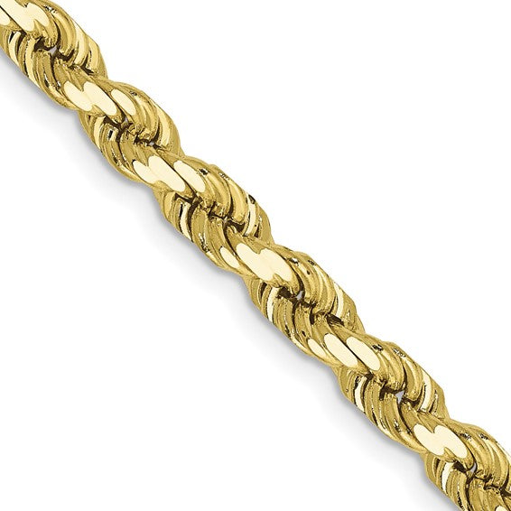 Diamond Cut Rope Chain - 10K Yellow Gold (Per Inch)