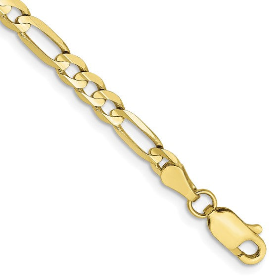 Figaro Chain - 10K Yellow Gold (Per Inch)