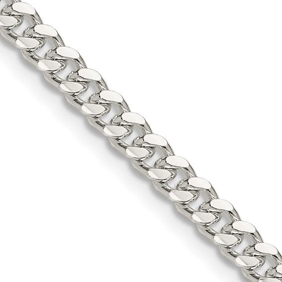 4MM Curb Link Chain - Sterling Silver